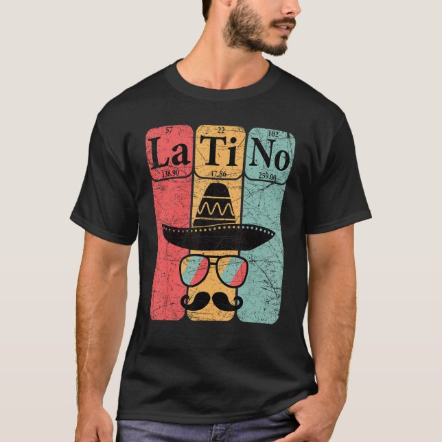 Camiseta Latino Periódico Mesa Elements Science Nerd Vintag (Frente)