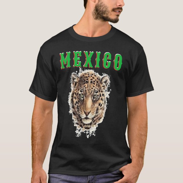 Camiseta Latinos Jaguar México Homens Crianças (Frente)