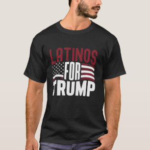 Camiseta Latinos para Trump 2024 Eleição EUA Bandeira Hispâ