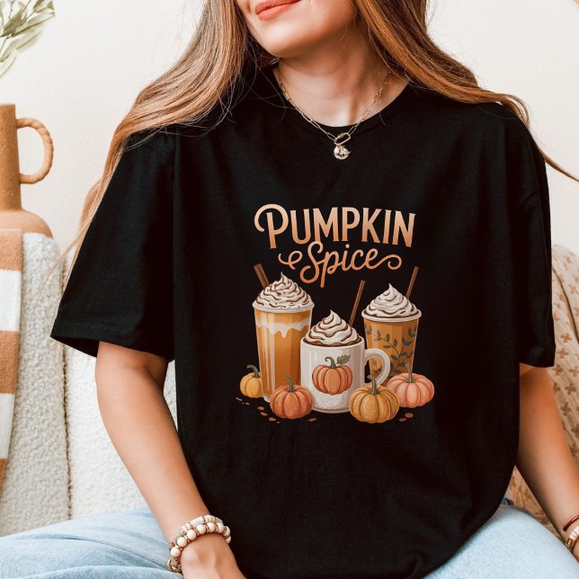 Camiseta Latte de Café de Abóbora com Tempero de Outono (Criador carregado)