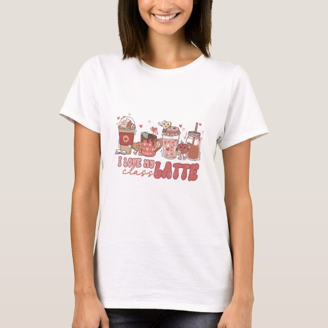 Camiseta Latte Eu Amo Meus Alunos (Frente)