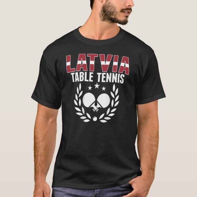 Camiseta Latvia Ping Pong   Proud Latvian Table Tennis Supp (Frente)