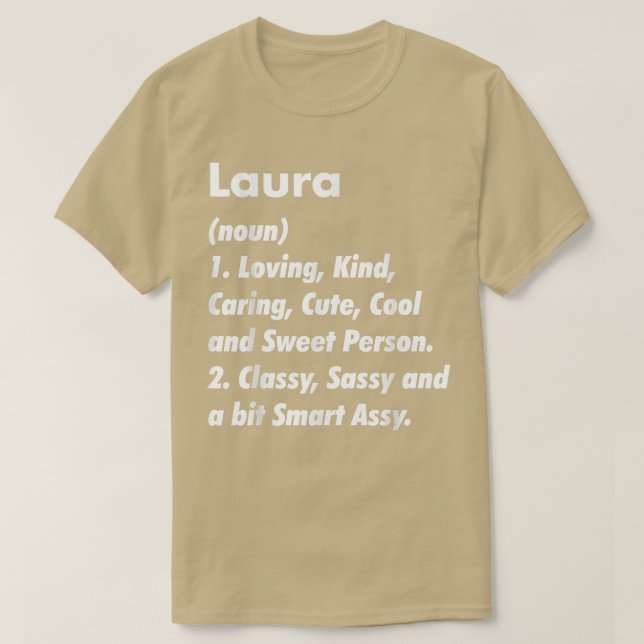 Camiseta Laura Definition Personalized Funny Birthday Gift (Frente do Design)