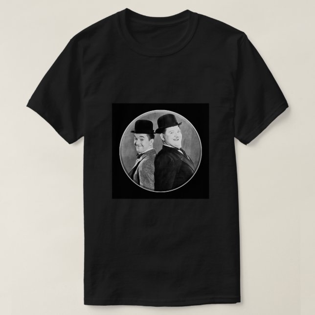 Camiseta LAUREL AND HARDY. Stan Laurel and Oliver Hardy in  (Frente do Design)