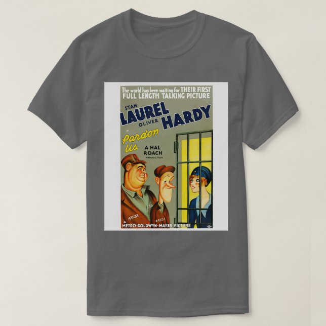 Camiseta Laurel Hardy Perdon Us (Frente do Design)