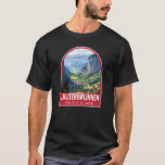 Camiseta Lauterbrunnen Suiça Art Vintage<br><div class="desc">Lauterbrunnen retro vetor viagem design. Colocado num vale com penhascos rochosos e as rugas cataratas de Staubbach.</div>