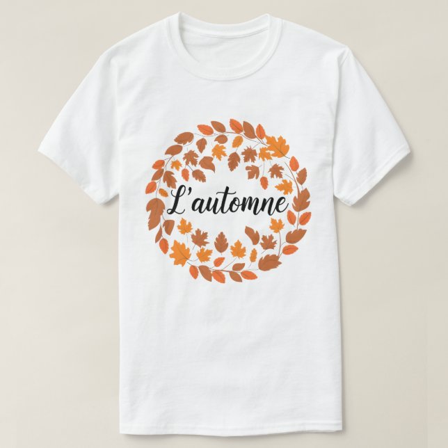 Camiseta L'automne, Autumn French Illustration, Fall Season (Frente do Design)