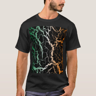 Camiseta Lava Espacial Rachada - Verde/Branco/Laranja