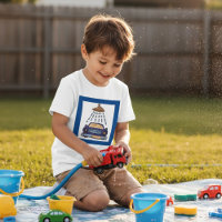 Lavagem de Carro Azul de Desenho Animado Detalhes 