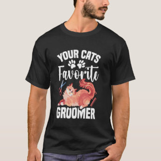 Camiseta Lavagem de Gato Groomer de Gato Favorito Profissio