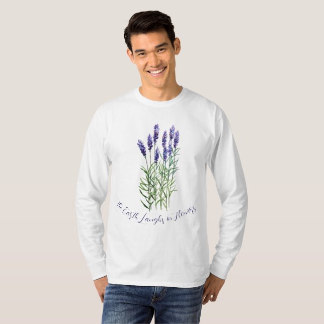 Camiseta Lavanda, a terra ri nas flores (Frente Completa)