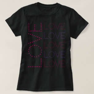 Camiseta LAVANDA AMOR E Tipografia Pontilhada Por Quadrinho