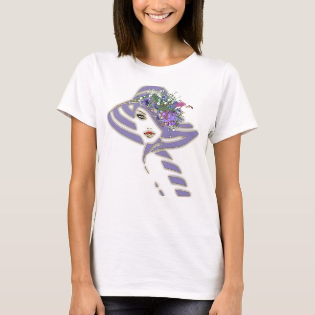 Camiseta Lavanda - Buquês violetas (Frente)