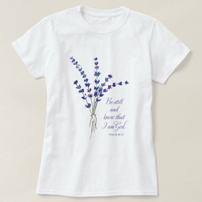 Camiseta Lavanda de Encorajamento Cristão com Escritura (Frente do Design)