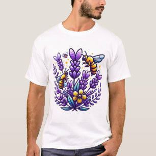 Camiseta Lavanda e Abelhas Tote Bag - Aromaterapia Floral