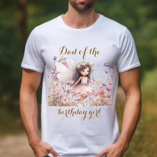 Camiseta Lavanda Fada flor silvestre Pai da menina de anive