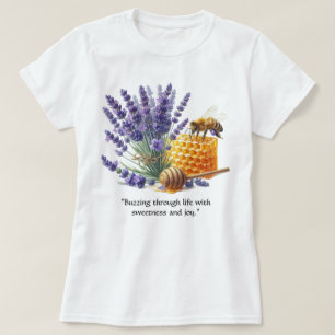 Camiseta Lavanda Mel / Bee Sweet Floral T-Shirt