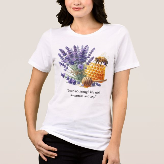 Camiseta Lavanda Mel / Bee Sweet Floral T-Shirt (Frente)