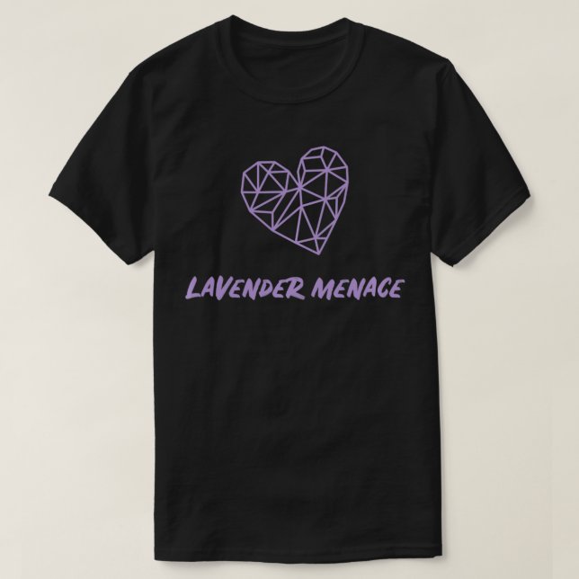 Camiseta Lavanda Menace lésbica LGBT feminista LG (Frente do Design)