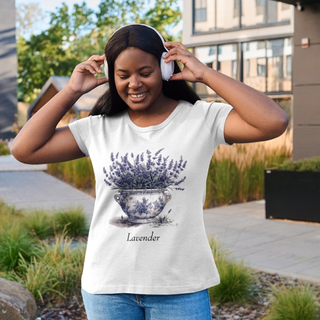 Camiseta Lavanda no Azul Delft, personalizável (Criador carregado)