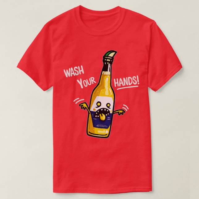 Camiseta Lave sua mão Cerveja (Frente do Design)