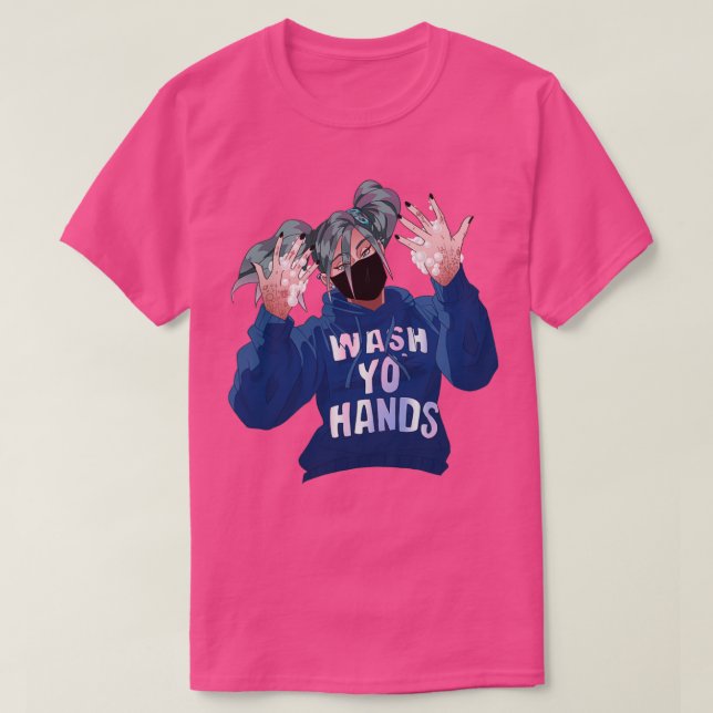 Camiseta Lave suas mãos com trilho (Frente do Design)