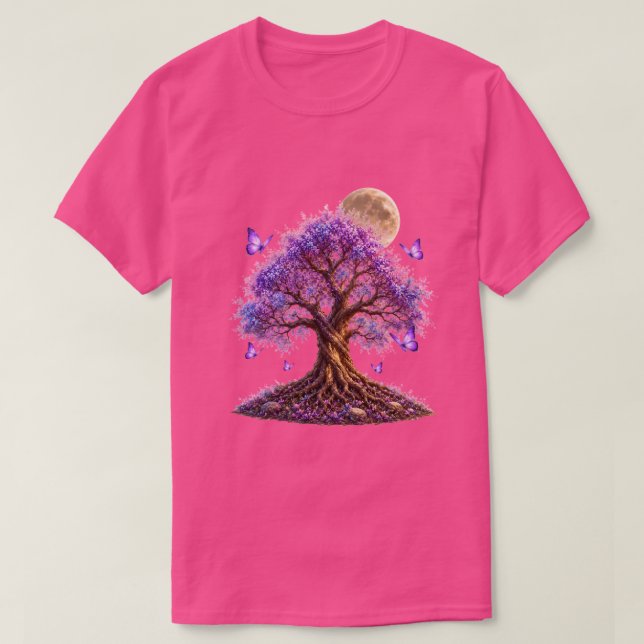 Camiseta Lavender Blossom Moon Tree T-Shirt (Frente do Design)