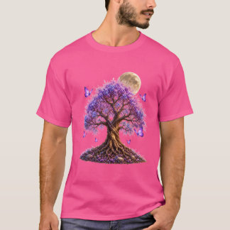 Camiseta Lavender Blossom Moon Tree T-Shirt