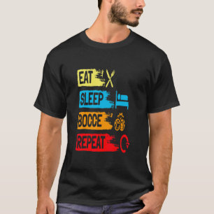 Camiseta Lawn B0wling Vintage Come Sleep Bocce Repete Bocce