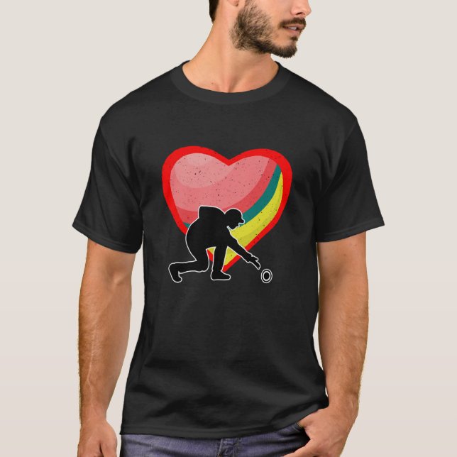 Camiseta Lawn Bowling Heart Sport Love Anti Valentines Day (Frente)