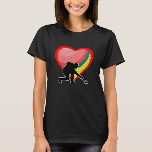 Camiseta Lawn Bowling Heart Sport Love Anti Valentines Day (Frente)