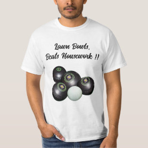 Camiseta Lawn Bowls Bebe Engraçada Com O Trabalho Doméstico