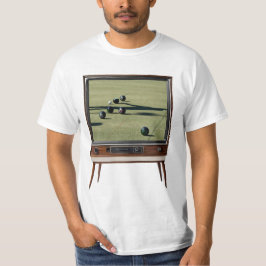 Camiseta Lawn Bowls Na Televisão Analógica,