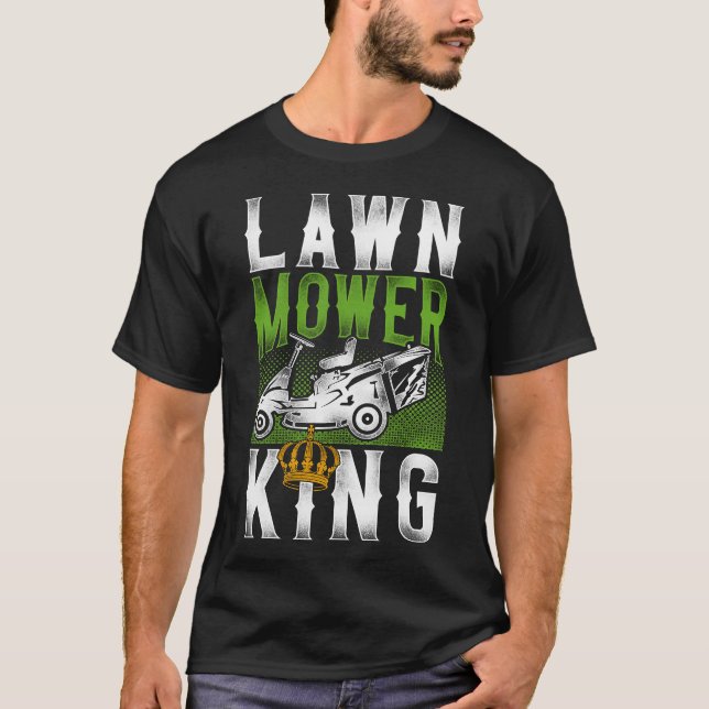 Camiseta Lawn Mower Landscaper Lawn Mower King Trator (Frente)