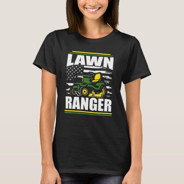 Camiseta Lawn Ranger Lawn Mower Pai Pais Americanos (Frente)
