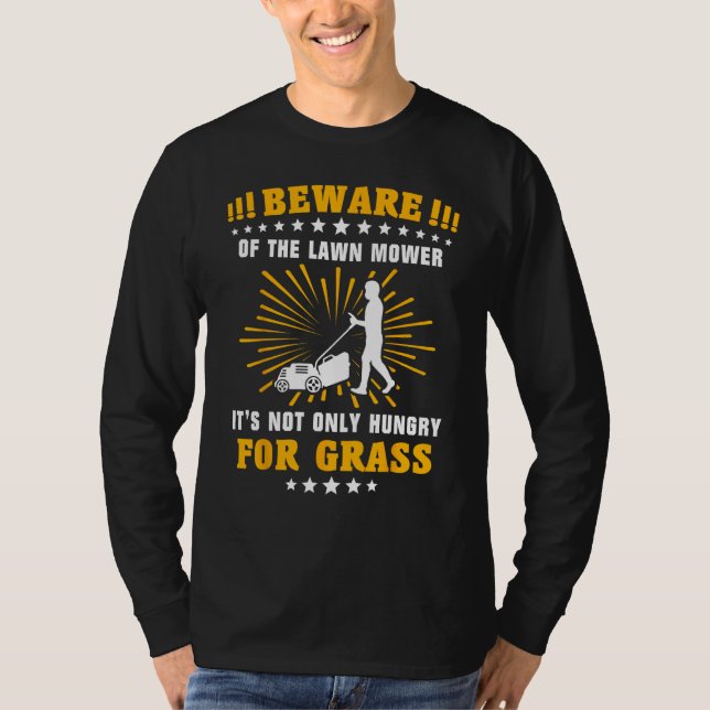 Camiseta Lawnmower Grass Gardener Mow Lawn Mowing (Frente)