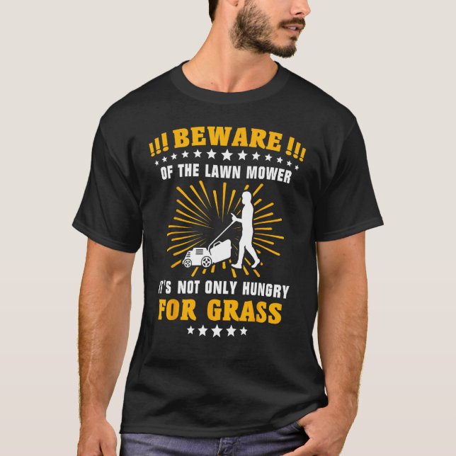 Camiseta Lawnmower Grass Gardener Mow Lawn Mowing (Frente)