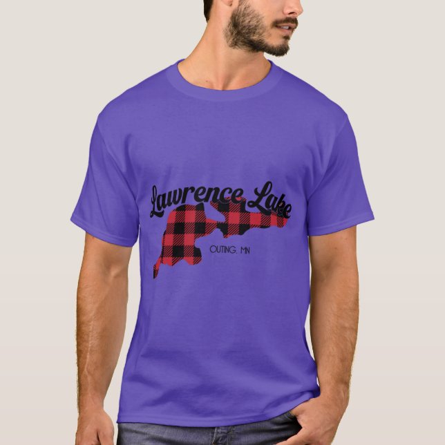 Camiseta Lawrence Lake Outing MN Xadrez Exagerado (Frente)