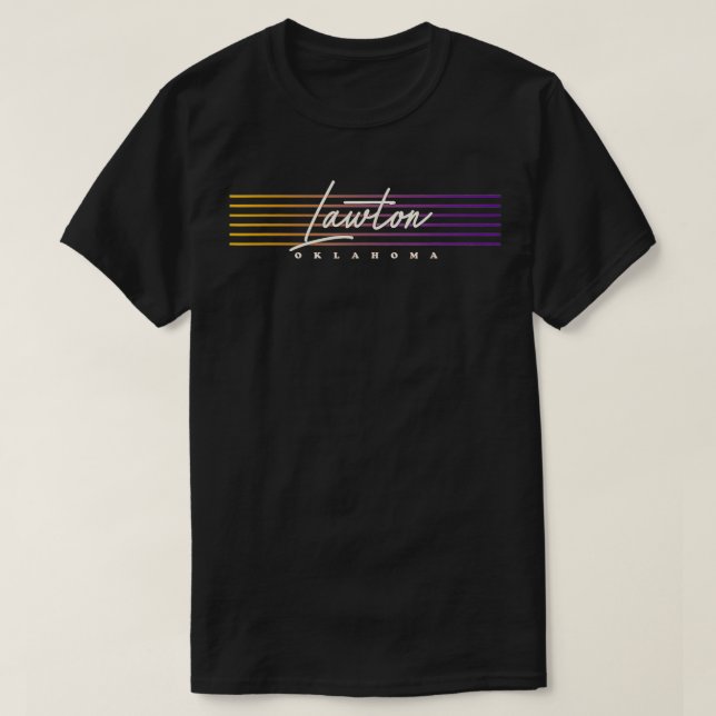 Camiseta Lawton Nostalgic Retro Style Oklahoma (Frente do Design)