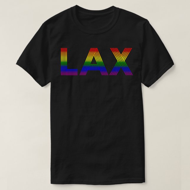 Camiseta LAX Disco Rainbow Pride travel gift (Frente do Design)