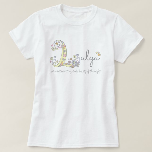 Camiseta Layla dá nome a corações em L monograma (Frente do Design)