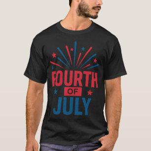 Camiseta Layout de fogos de artifício em negrito no dia 4 d