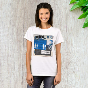 Camiseta Layout de site retrô Y2K Blue Grunge