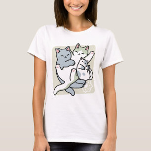 Camiseta Lazer - Design de Gatos Preguiçosos