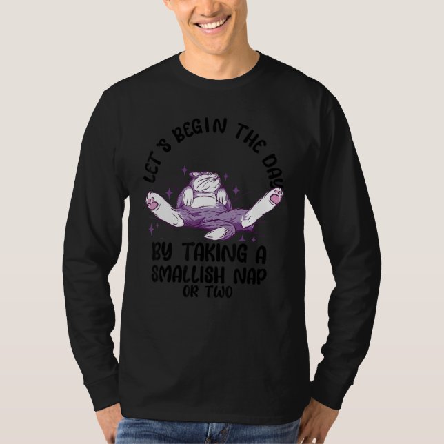 Camiseta Lazy Cat Laying On Bed   Sarcastic Saying Men Wome (Frente)