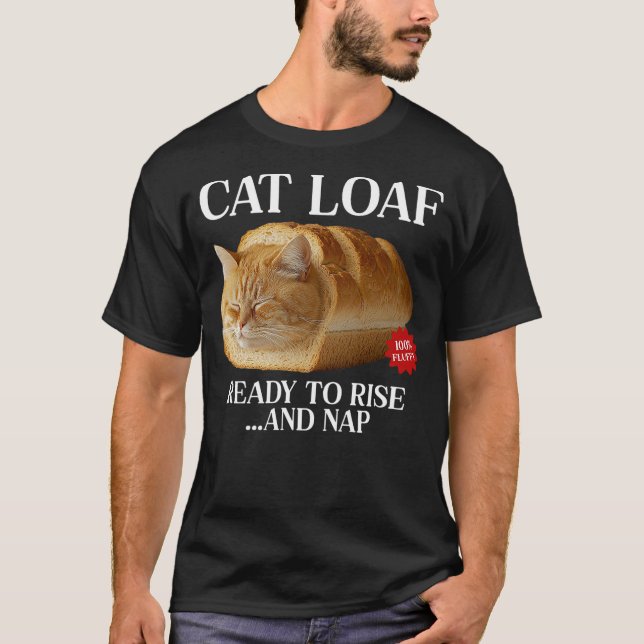 Camiseta Lazy Cat Loaf Kitten Bread Funny Loafing Cat (Frente)