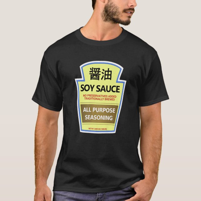 Camiseta Lazy Costume Tees Soy Sauce Bottle   (Frente)