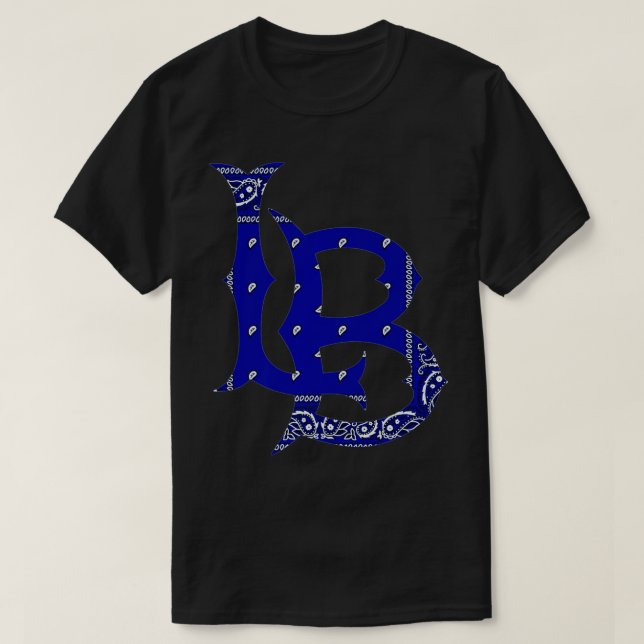 Camiseta LB Longa praia California Blue bandana hip hop (Frente do Design)