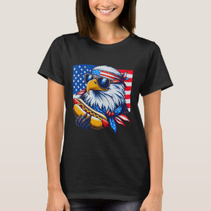Camiseta Ld Águia Engraçado Hotdog Bandeira Americana 4 De