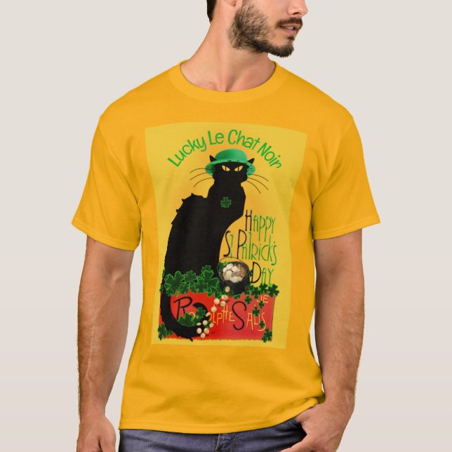 Camiseta Le Chat Noir Clover St. Patrick's Day (Frente)
